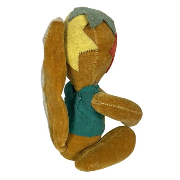 Vintage Squirrel Plush Stuffed Animal Toy Antique Stars On Head Vest Jointed - Picture 4 of 9